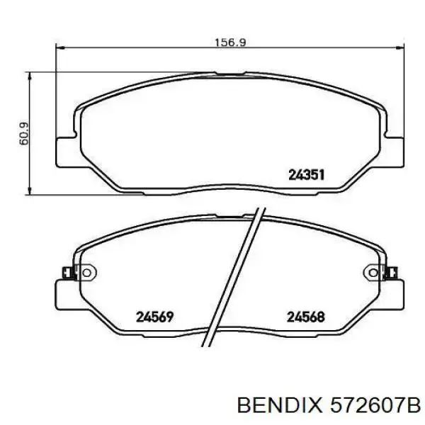 Передні тормозні колодки 572607B Jurid/Bendix