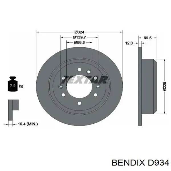 Передні тормозні колодки D934 Jurid/Bendix