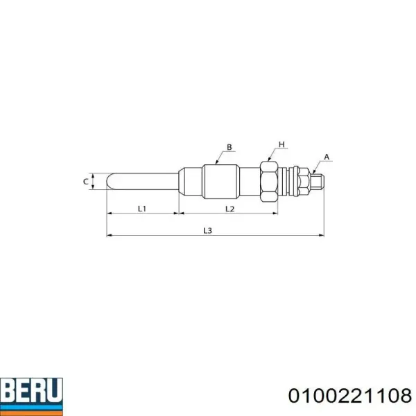 Свічка накалу 0100221108 Beru