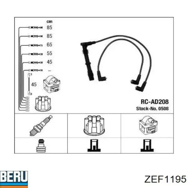 Високовольтні дроти ZEF1195 Beru