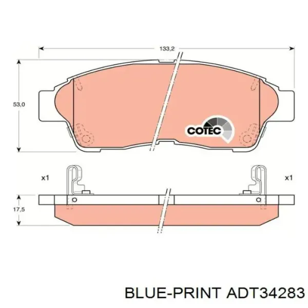 Передні тормозні колодки CJ1260 Toko cars