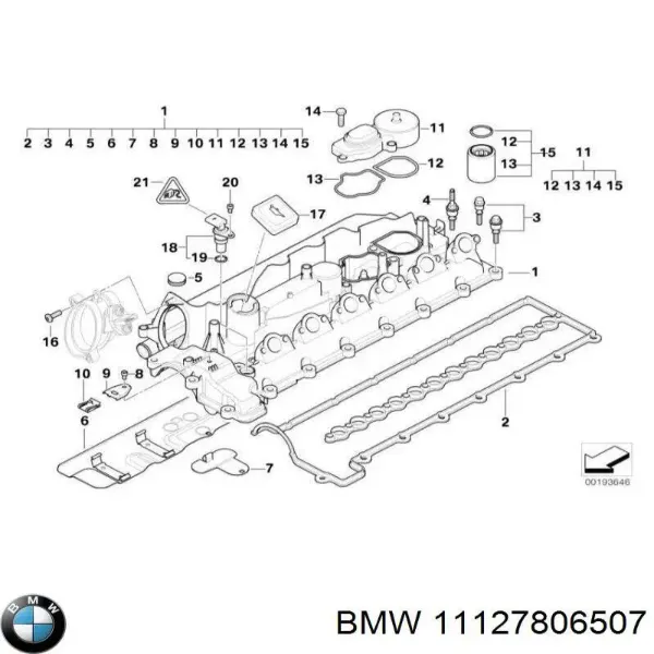 Прокладка клапанної кришки 11127806507 BMW
