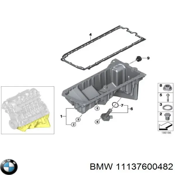 Прокладка піддону картера двигуна 11137600482 BMW