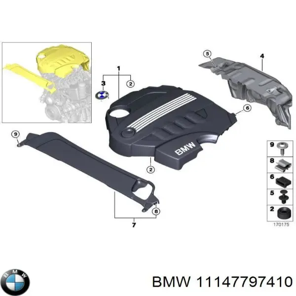 Кришка двигуна декоративна 11147797410 BMW