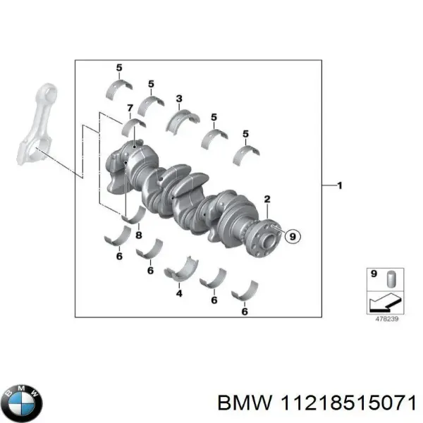 Вал колінчастий і маховик BMW 11218515071 ціна, від 464.47 USD