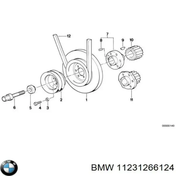 Ремінь генератора 11231266124 BMW