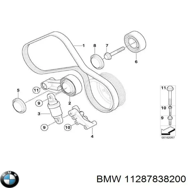 Ремінь генератора 11287838200 BMW