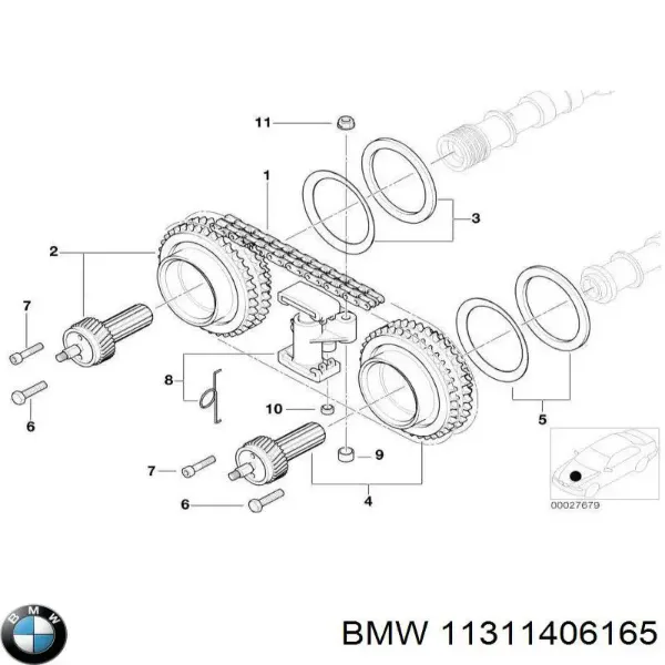Натягувач ланцюга ГРМ 11311406165 BMW