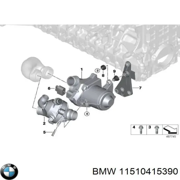 Ремкомплект помпи води 11510415390 BMW