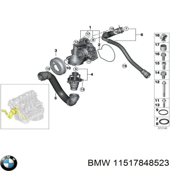 Шків помпи 11517848523 BMW
