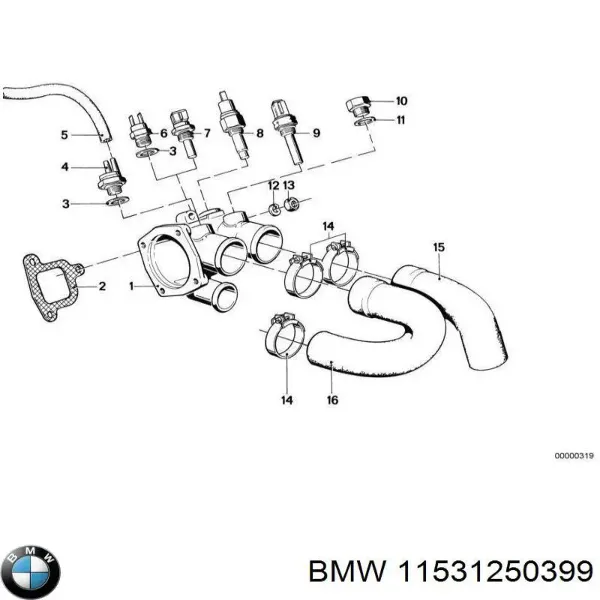 Ущільнювальне кільце, універсальне 11531250399 BMW
