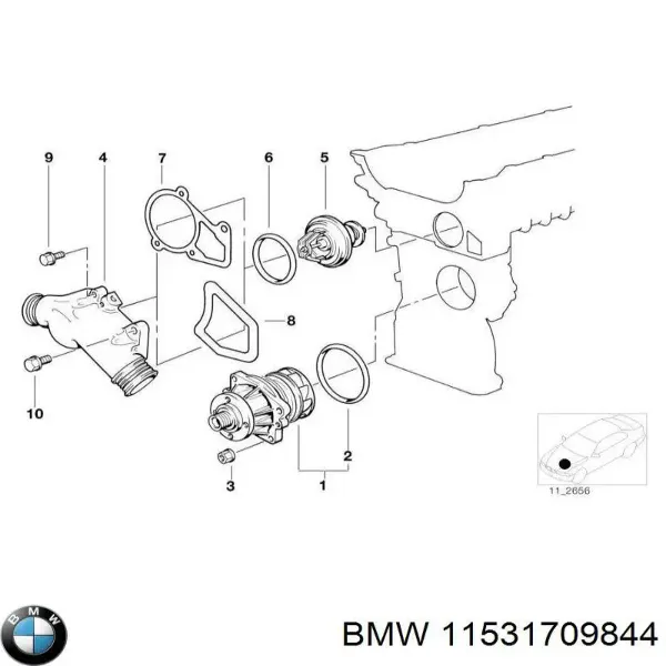 Фланець карбюратора 11531709844 BMW