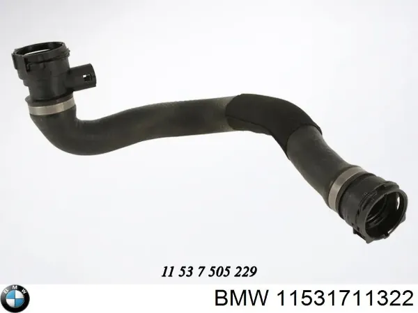 Шланг/патрубок радіатора охолодження, нижній 11531711322 BMW