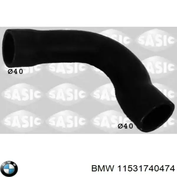 Шланг/патрубок радіатора охолодження, верхній 11531740474 BMW
