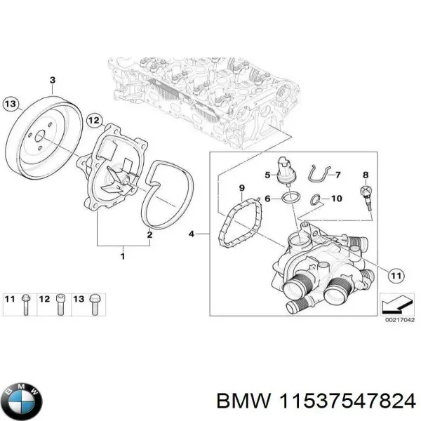Прокладка водяної помпи 11537547824 BMW