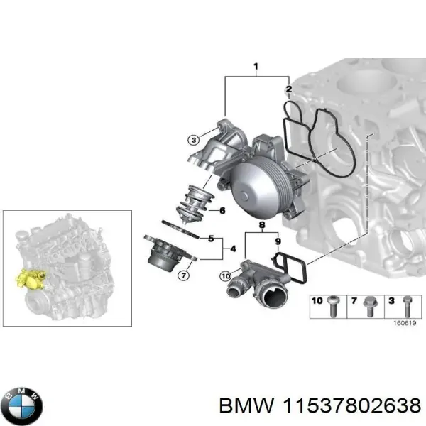 Прокладка водяної помпи 11537802638 BMW