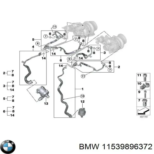 Прокладка натягувача ланцюга ГРМ 11539896372 BMW