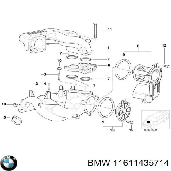 Кришка розширювального бачка 11611435714 BMW