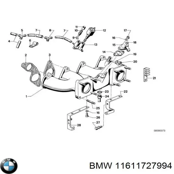 Прокладка впускного колектора 11611727994 BMW