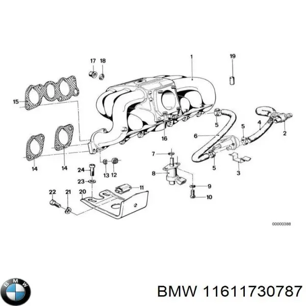 Прокладка впускного колектора 11611730787 BMW