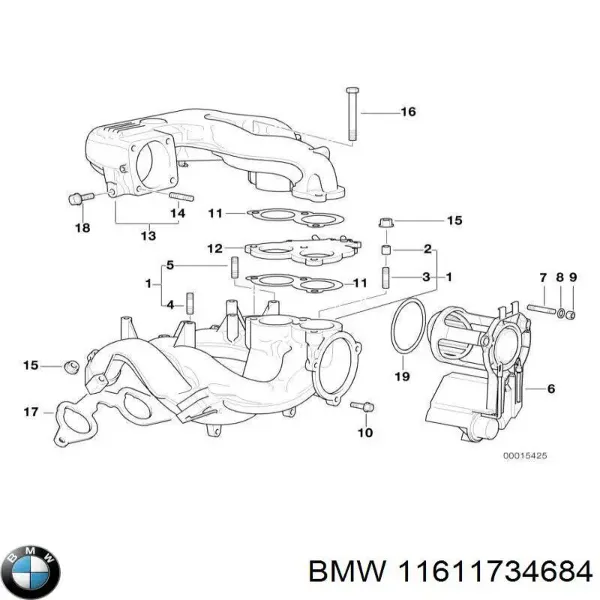 Прокладка впускного колектора 11611734684 BMW