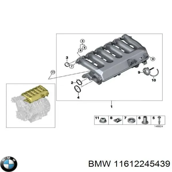 Прокладка EGR-клапана рециркуляції 11612245439 BMW