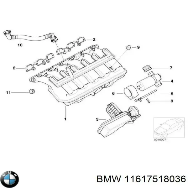 Прокладка впускного колектора 11617518036 BMW