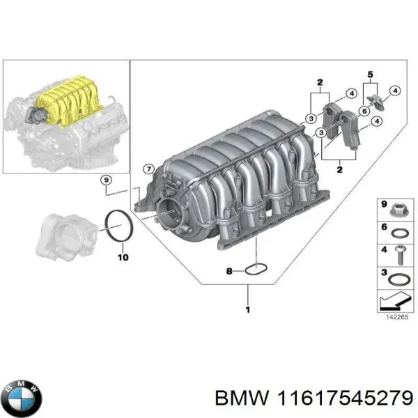 Гайка випускного колектора 11617545279 BMW