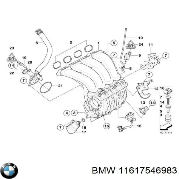 Прокладка впускного колектора 11617546983 BMW