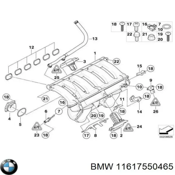 Кільце приймальної труби глушника 11617550465 BMW