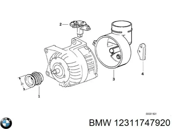 Реле генератора 12311747920 BMW