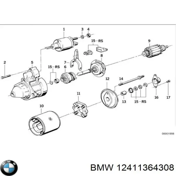 Втулка стартера 12411364308 BMW