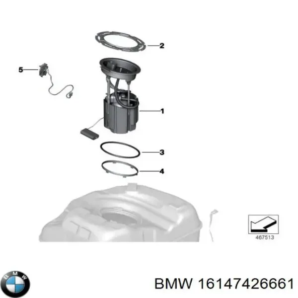 Датчик рівня палива 16147426661 BMW