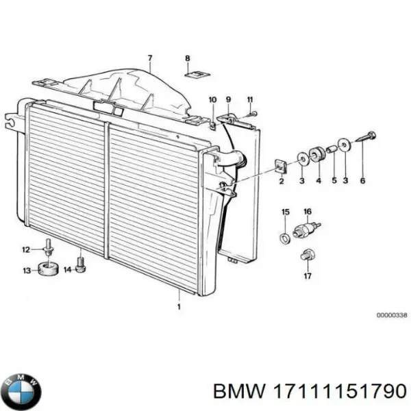 Радіатор 1151790 BMW