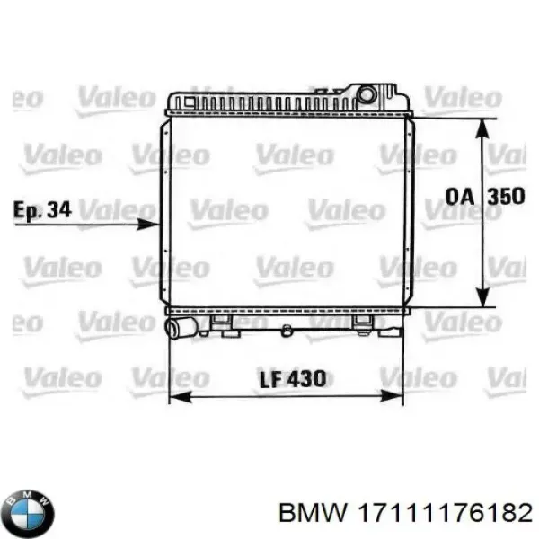 Радіатор 17111176182 BMW