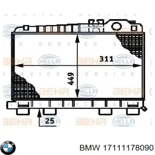 Радіатор 17111178090 BMW
