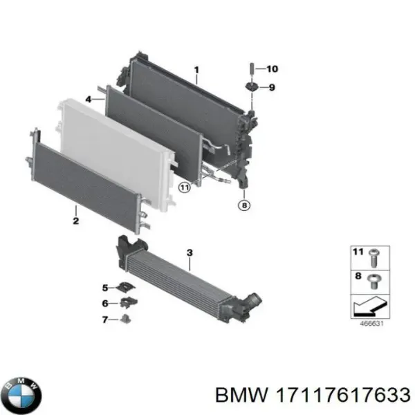 Радіатор 17117617633 BMW