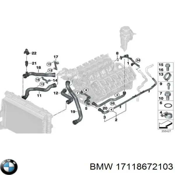 Радіатор 17118672103 BMW