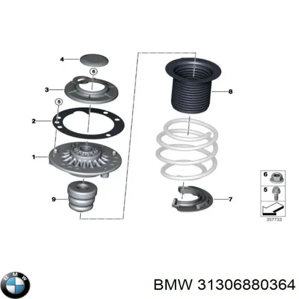 Опора амортизатора переднього 31306870613 BMW