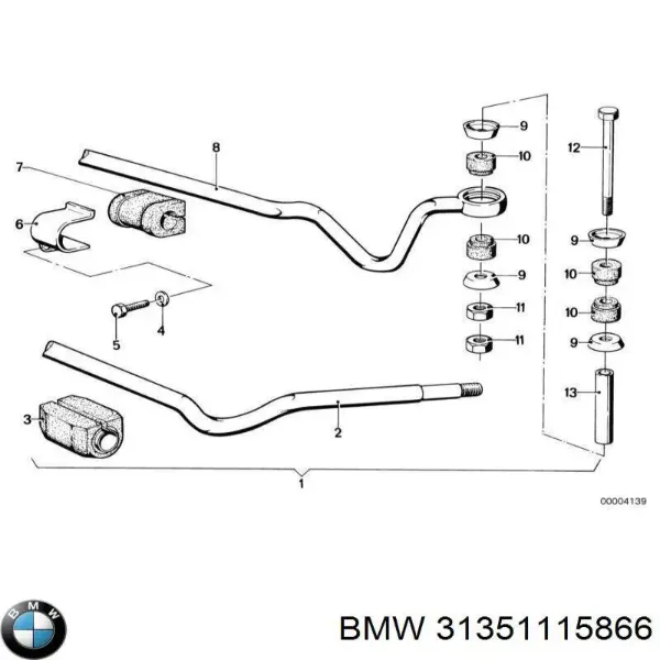 Втулка переднього стабілізатора 31351115866 BMW