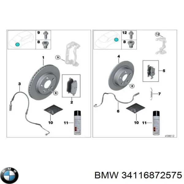 Супорт гальмівний передній лівий 34116872575 BMW