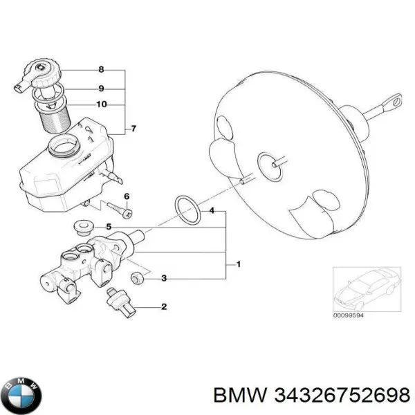 Кришка бачка головного гальмівного циліндру 34336774451 BMW