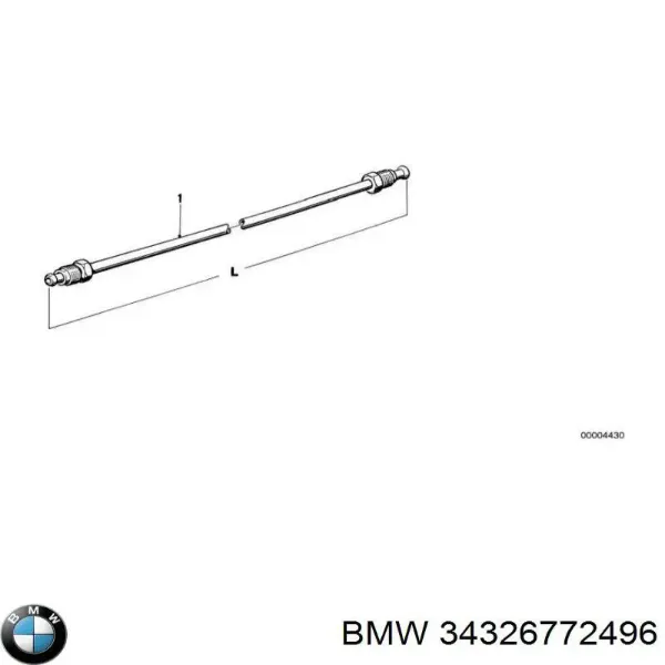 Шланг гальмівний задній, правий 34326772496 BMW