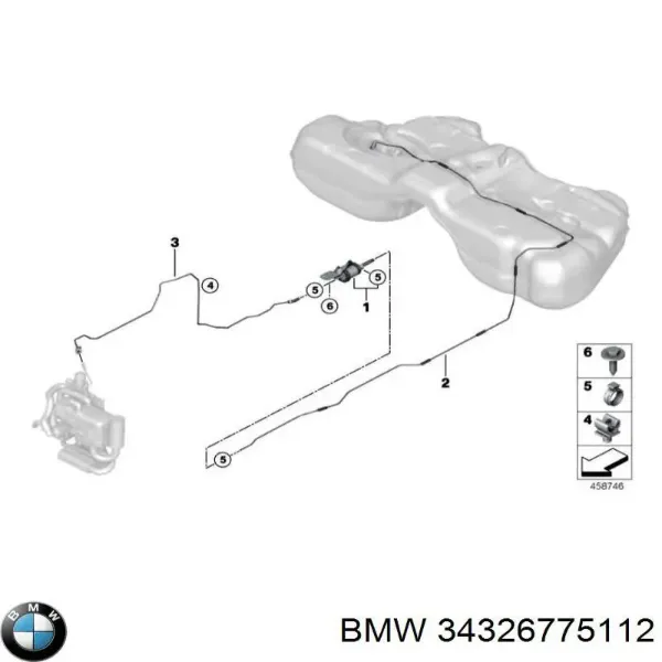 Шланг гальмівний задній, правий 34326775112 BMW