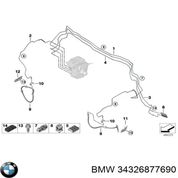 Шланг гальмівний 34326877690 BMW
