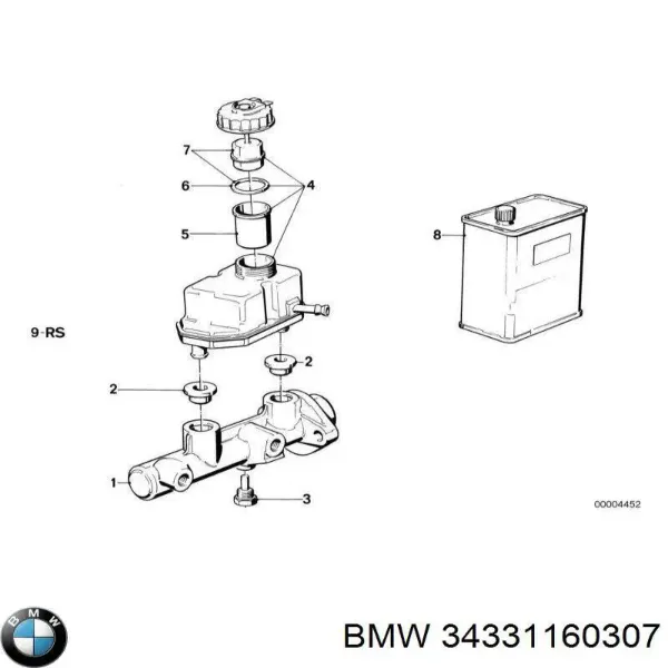 Кришка бачка головного гальмівного циліндру 34331160307 BMW