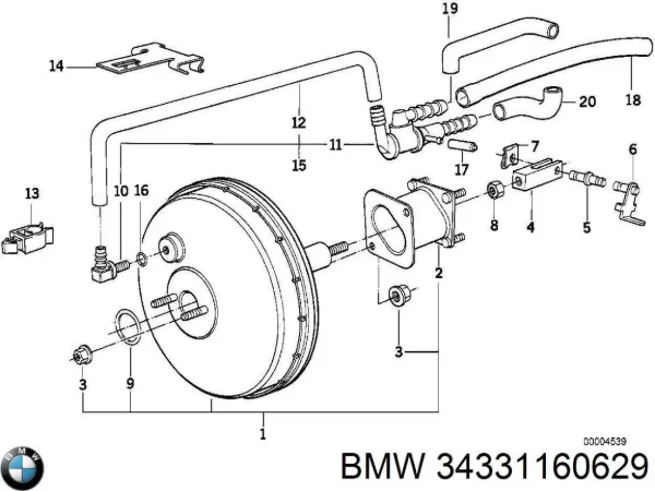 Підсилювач гальм 34331160629 BMW
