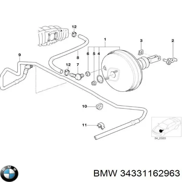 Підсилювач гальм 34331162963 BMW