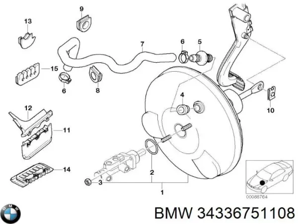Трубка вакуумного підсилювача гальм 34336751108 BMW