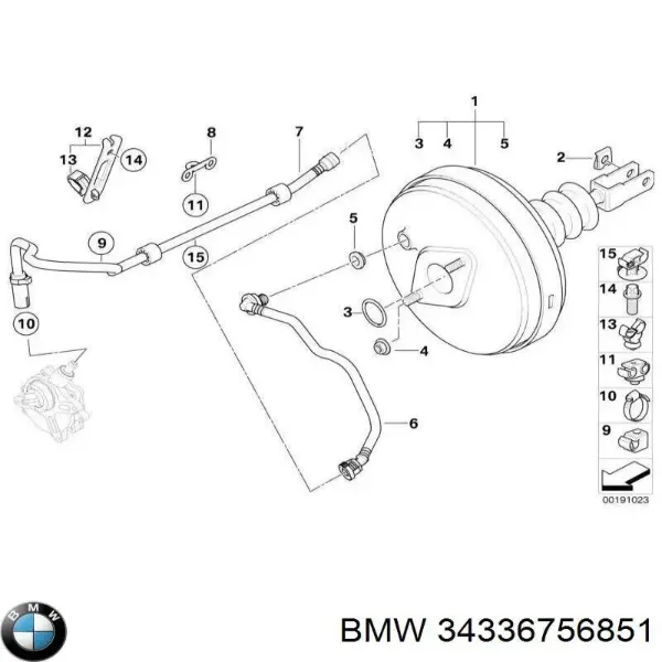 Підсилювач гальм 34336756851 BMW